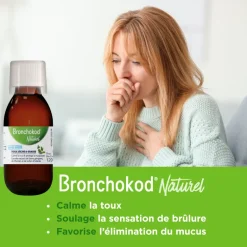 Bronchokod Naturel Sirop toux sèche et grasse sans sucre EG Labo - flacon de 120ml