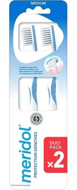 Brosse à dents Duo-Pack medium Meridol - lot de 2 brosses à dents