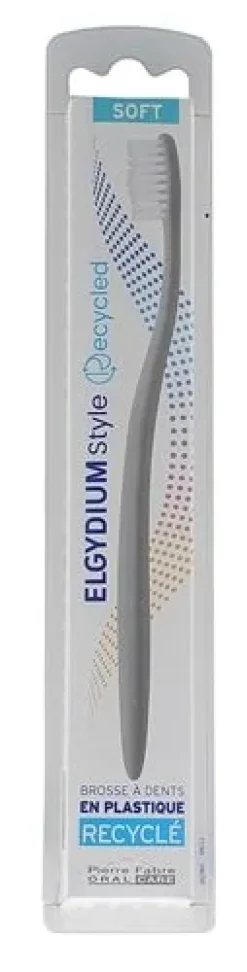 Brosse à dents en plastique recyclé souple Elgydium - une brosse à dents