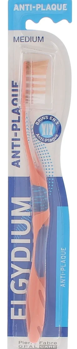 Brosse à dents medium anti-plaque Elgydium - une brosse à dents