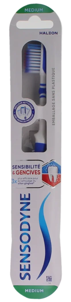 Brosse à dents sensibilité gencives Medium Sensodyne - une brosse à dents