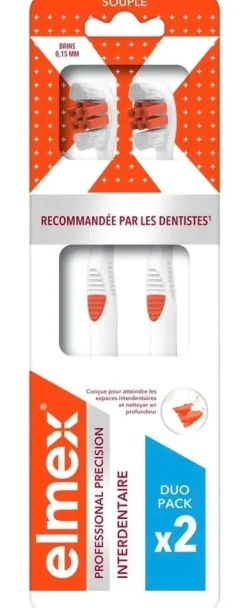 Brosse à dents souple Précision interdentaire Elmex - 2 brosse à dents