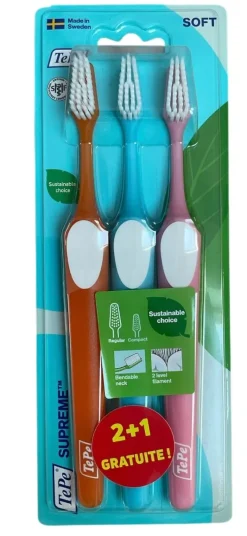 Brosse à dents supreme soft Tepe - 2+1 gratuites