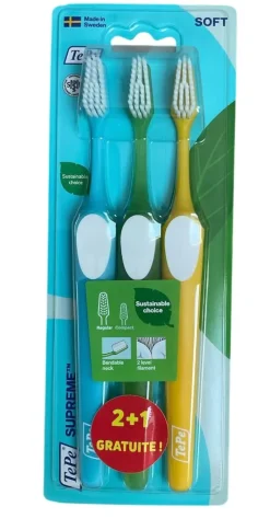 Brosse à dents supreme soft Tepe - 2+1 gratuites