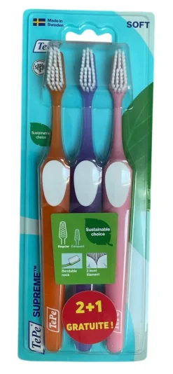 Brosse à dents supreme soft Tepe - 2+1 gratuites