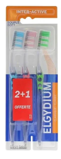 Brosses à dents inter-active Elgydium - 3 brosses à dents