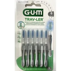 Brossette interdentaire antibactérienne Trav-ler 2.0 mm Gum - 6 brossettes