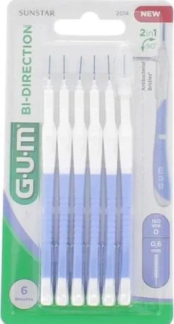 Brossette interdentaire Bi-direction 1.2 mm Gum - 6 brossettes