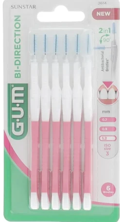 Brossette interdentaire Bi-direction 1.2 mm Gum - 6 brossettes