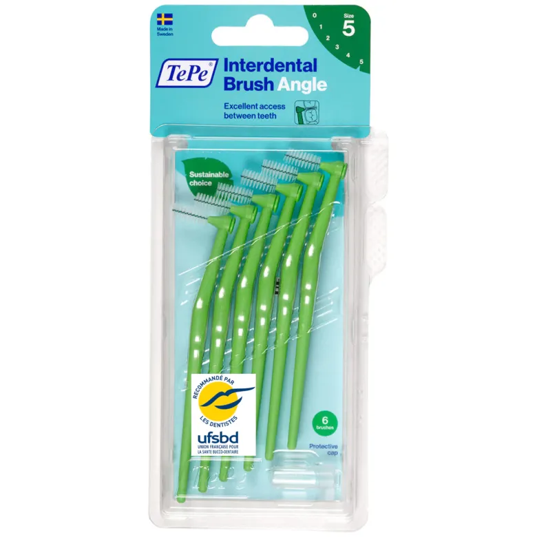 Brossettes interdentaires angle taille 5 (0,8mm) TePe - 6 brossettes