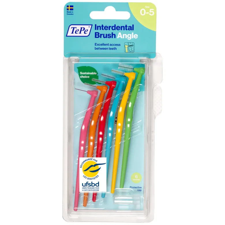 Brossettes interdentaires angle taille 5 (0,8mm) TePe - 6 brossettes