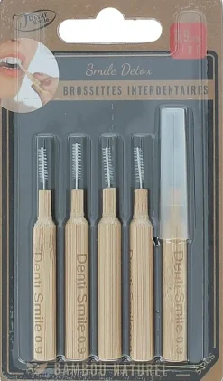Brossettes interdentaires Bambou Naturel Smile Détox 0,9 mm Denti'Smile - 5 pièces