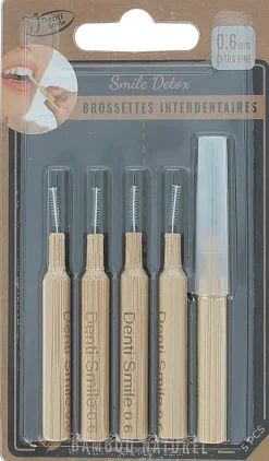 Brossettes interdentaires Bambou Smile Détox 0,6mm Denti'Smile - 5 pièces