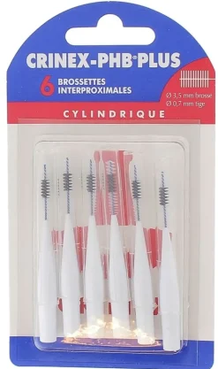 Brossettes interdentaires cylindrique phb plus Crinex - 6 brossettes