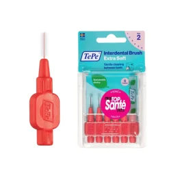 Brossettes interdentaires extra souples rouge pastel taille 2 (0.5mm) TePe - 6 unités