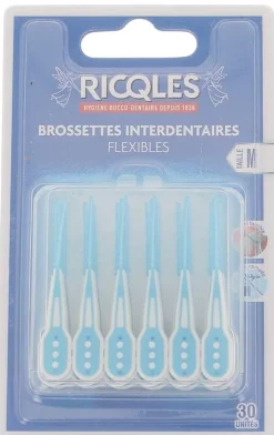 Brossettes interdentaires flexibles taile M Ricqles - boite de 30 unités