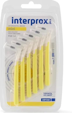 Brossettes interdentaires mini interprox plus jaune Crinex - lot de 6 brossettes