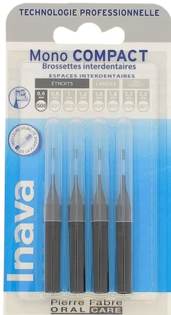 Brossettes interdentaires Mono compact 0.6 mm ISO0 Inava - 4 brossettes interdentaires