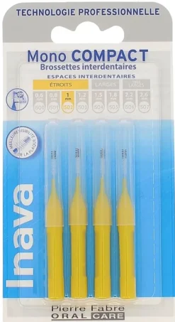Brossettes interdentaires Mono compact 1 mm ISO2 Inava - 4 brossettes interdentaires