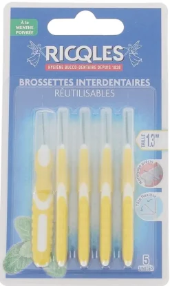 Brossettes interdentaires 1,3 mm Ricqles - 5 brossettes réutilisables