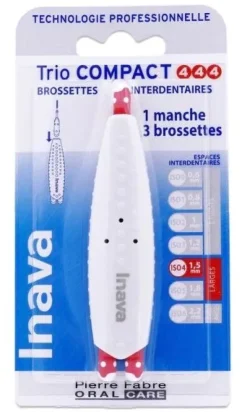 Brossettes interdentaires 1.5mm Trio Compact Inava - 1 manche et 3 brossettes