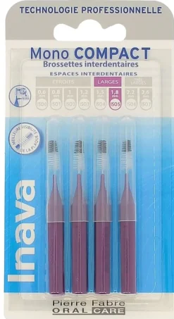 Brossettes interdentaires Mono compact 1.8 mm ISO5 Inava - 4 brossettes interdentaires