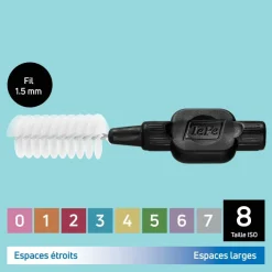 Brossettes interdentaires originales noir taille 8 (1.5 mm) TePe - 6 brossettes