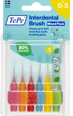 Brossettes interdentaires originales TePe - pack de 6 brossettes de toutes tailles