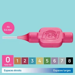 Brossettes interdentaires originales rose taille 0 (0.4 mm) TePe