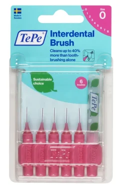 Brossettes interdentaires originales rose taille 0 (0.4 mm) TePe