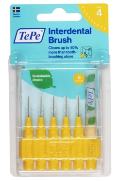 Brossettes interdentaires originales jaune taille 4 (0.7 mm) TePe