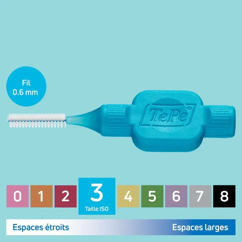Brossettes interdentaires originales bleu taille 3 (0.6 mm) TePe