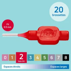 Brossettes interdentaires originales rouge taille 2 (0.5mm) TePe