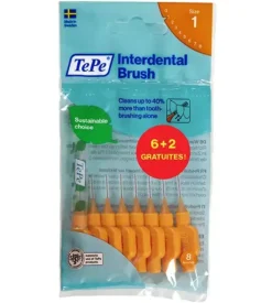 Brossettes interdentaires orange taille 1 (0.45 mm) TePe - 6 brossettes + 2 gratuites