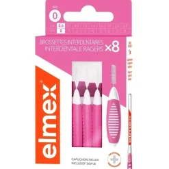 Brossettes interdentaires rose taille 0 (0,6mm) Elmex - boite de 8 brossettes