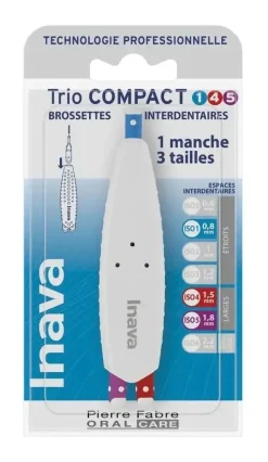 Brossettes interdentaires Trio Compact ISO 1/4/5 Inava - 1 manche et 3 brossettes