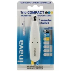 Brossettes interdentaires Trio Compact ISO 0/1/2 Inava - boîte de 1 manche et 3 brossettes