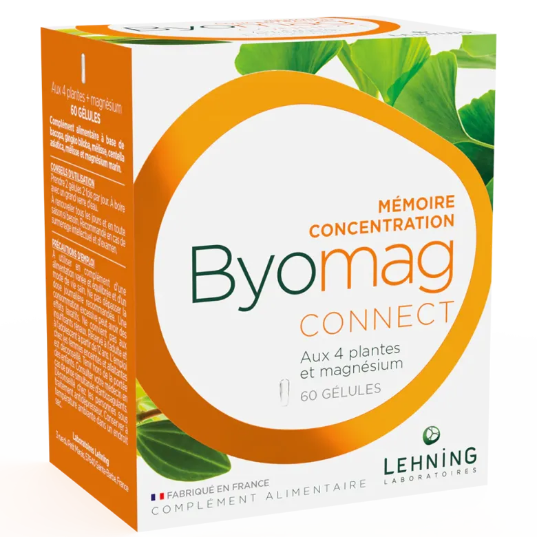 Byomag connect mémoire concentration Lehning - boîte de 60 gélules