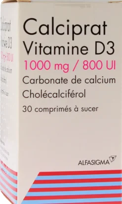 Calciprat Vitamine D3 1000mg/800 U.I - 30 comprimés à sucer