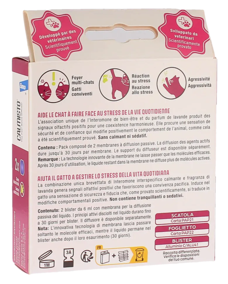 Calmisto diffuseur de bien être pour chat Elanco - 2 recharges de 6ml