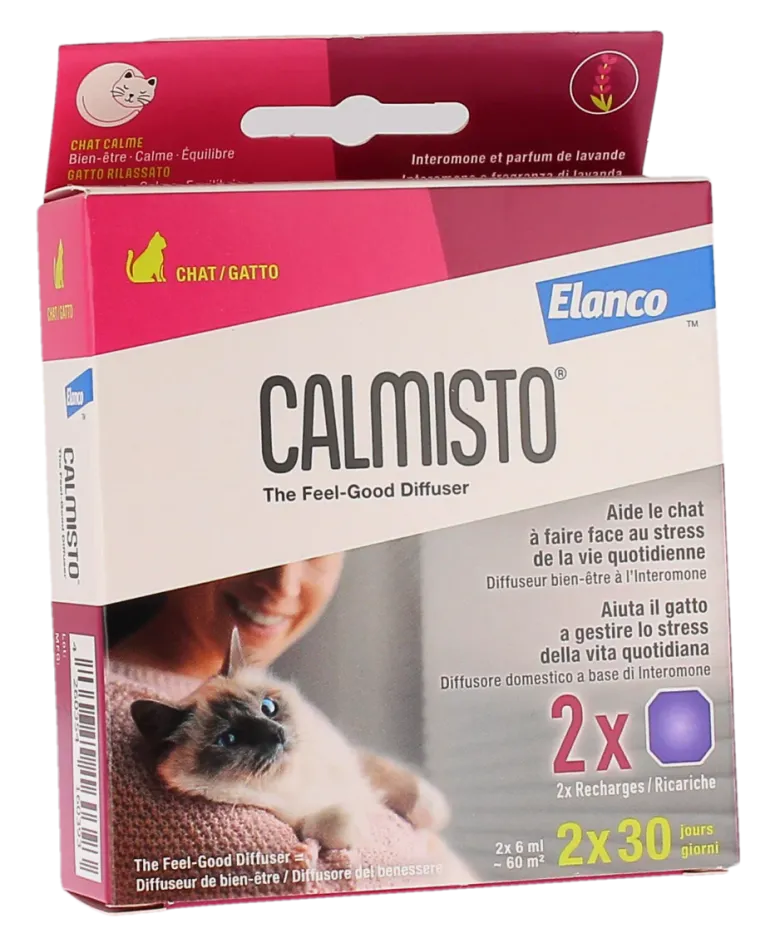 Calmisto diffuseur de bien être pour chat Elanco - 2 recharges de 6ml