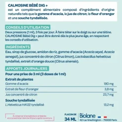 Calmosine Bébé Dig+ nourrisson Biolane - flacon-pompe de 30ml