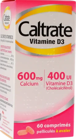 Caltrate Vitamine D3 600mg/400 U.I comprimé pelliculé