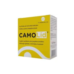 CamoLid Eau florale de Camomille matricaire hygiène des paupières - boîte de 15 unidoses