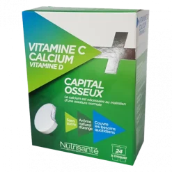 Capital osseux Vitamine C + D + Calcium Nutrisanté - boite de 24 comprimés