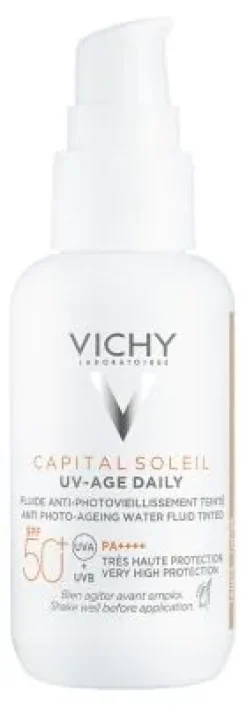 Capital soleil Fluide anti-photovieillissement teinté UV Age Daily SPF 50+ Vichy - flacon-pompe de 40 ml