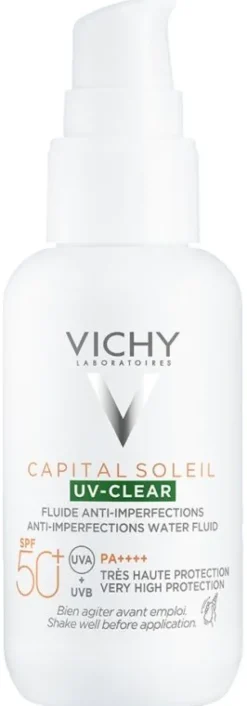 Capital Soleil UV-Clear Fluide anti-imperfections SPF50+ Vichy - flacon-pompe de 40 ml
