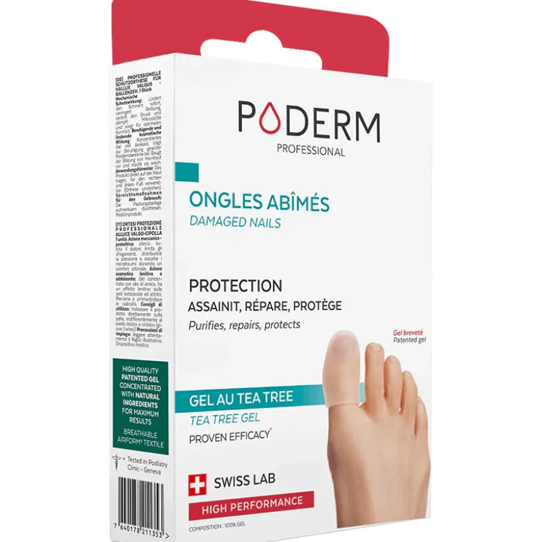 Capuchon orteil ongle abîmé gel au tea tree Poderm - une unité