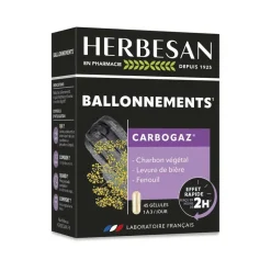 Carbogaz ballonnements Herbesan - boite de 45 gélules