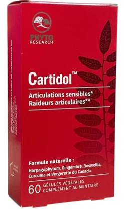 Cartidol Articulations sensibles Phyto Research - boite de 60 gélules végétales